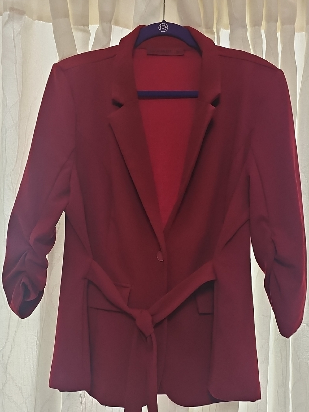 Scarlett Burgundy Tie-Waist Blazer